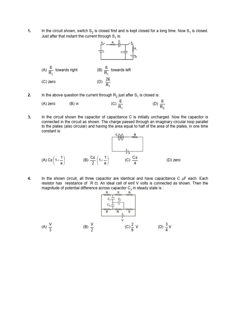 Capacitors Test-2 Advanced Pattern - 070521 | PDF | Capacitor | Capacitance