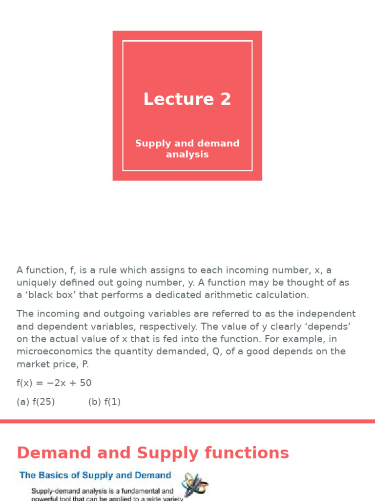 Supply and Demand Analysis | PDF