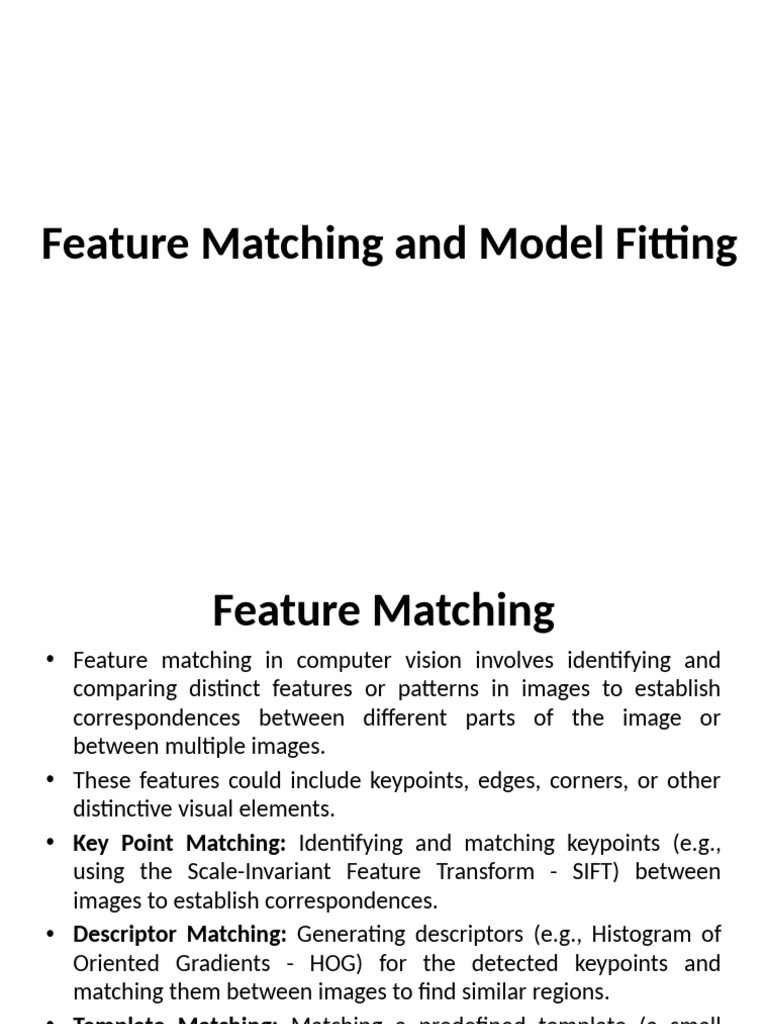 Feature Matching in Computer Vision | PDF | Algorithms | Computer Vision