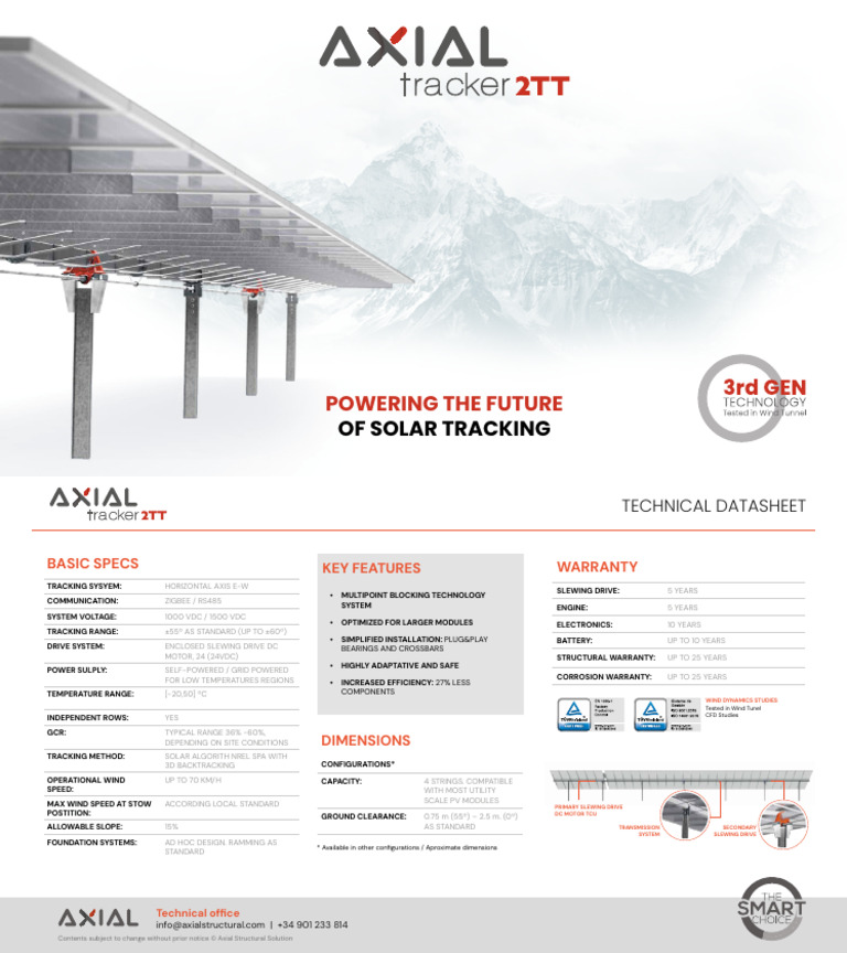 Axial Tracker Solar System Datasheet | PDF | Manufactured Goods ...