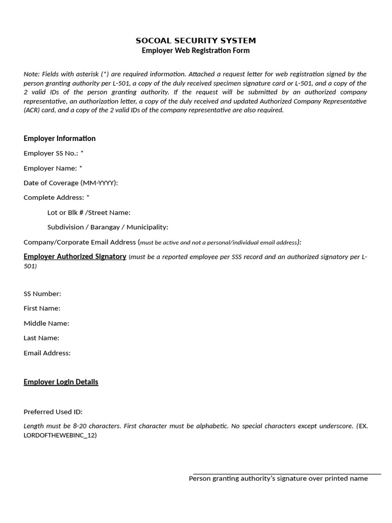 SSS Employer Web Registration Guide | PDF