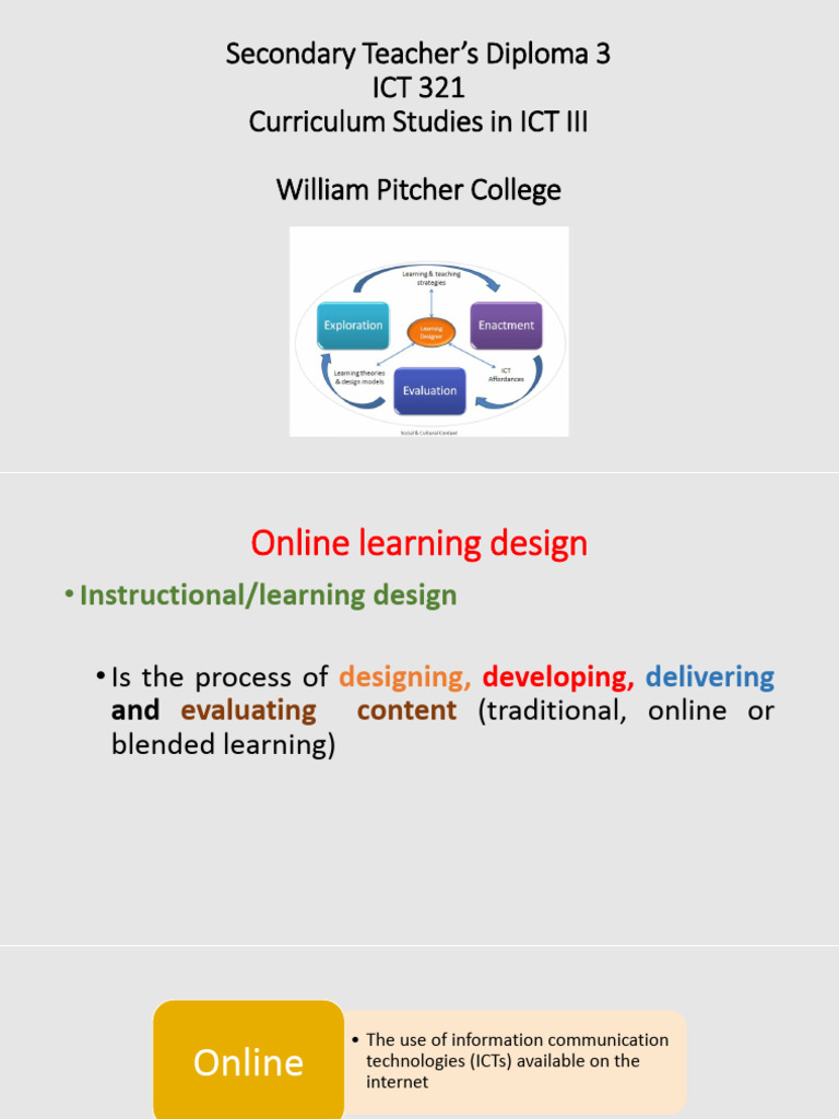 Online Learning Design Framework Guide | PDF | Educational Technology ...