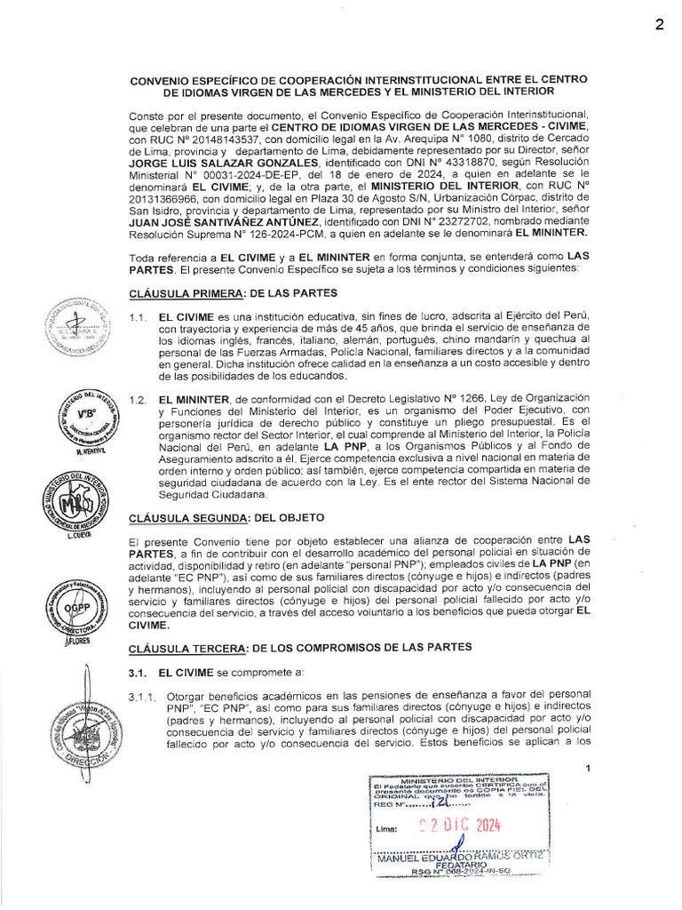 Convenio Específico de Cooperación Interinstitucional Entre El Centro ...