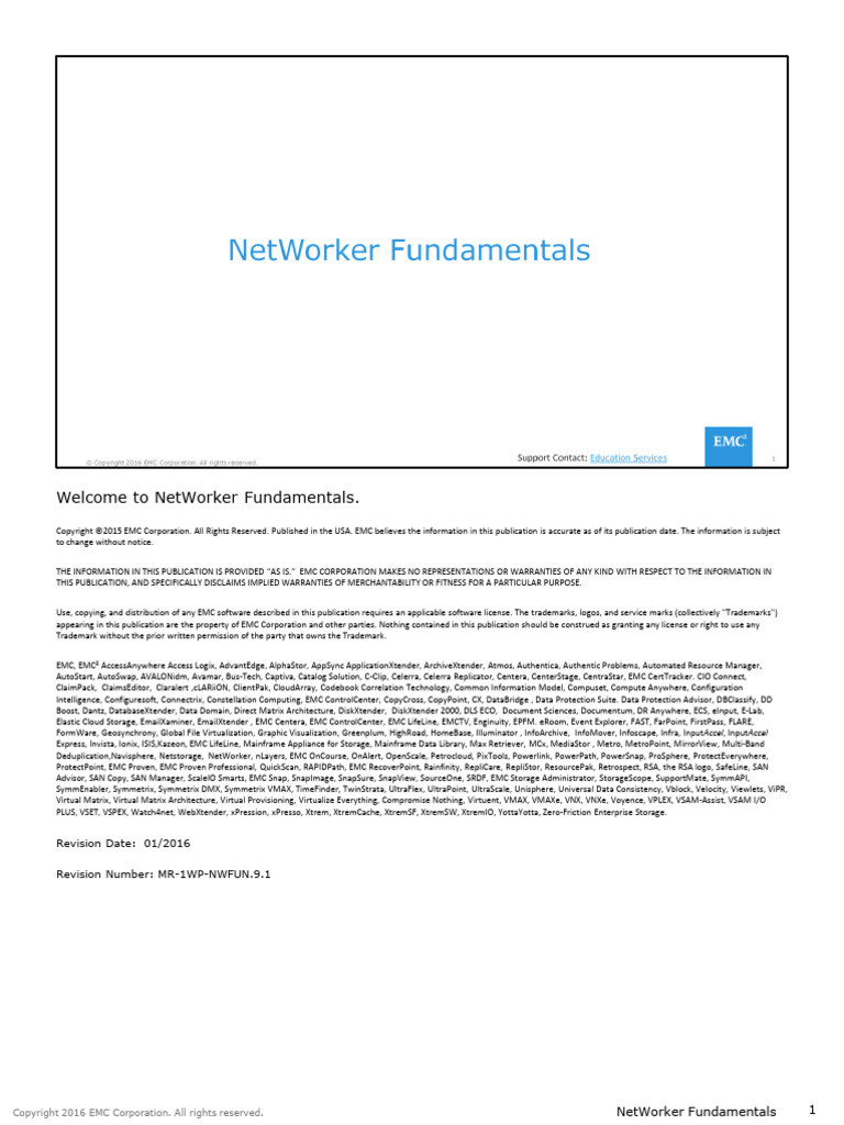 NetWorker Fundamentals 9.1 SRG | PDF | Backup | Hyper V