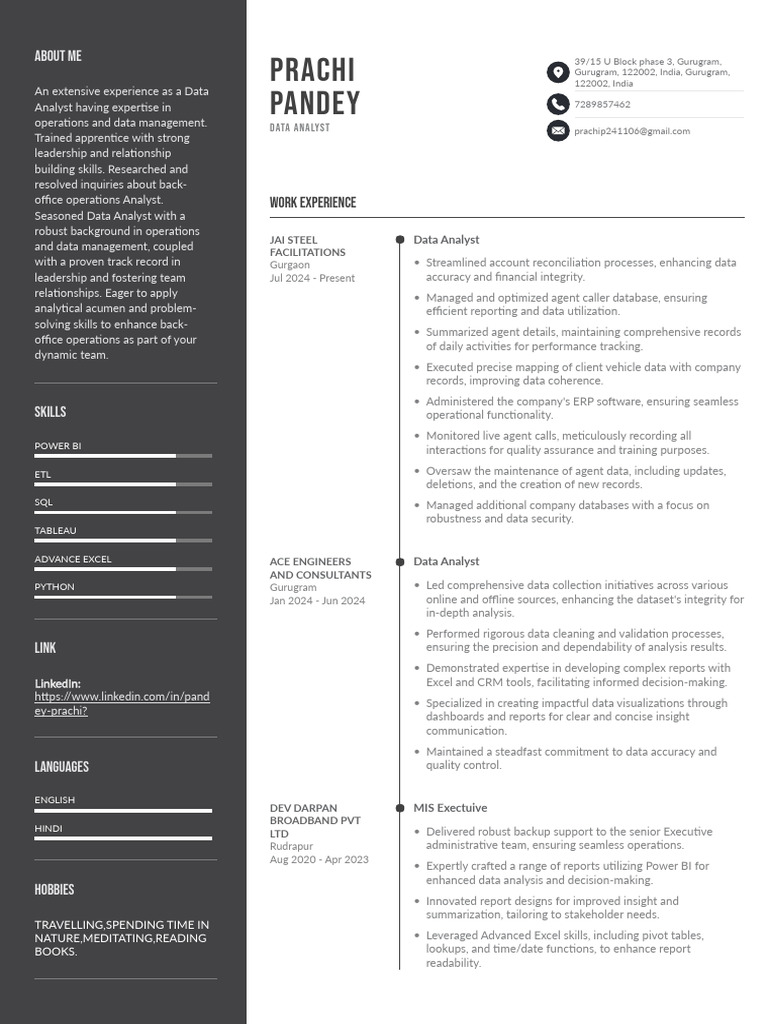 resume (1) | PDF | Computing | Data Management