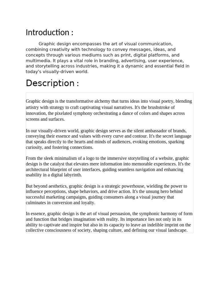 Scope of Graphic Design in Pakistan | PDF | Graphic Design | Human ...