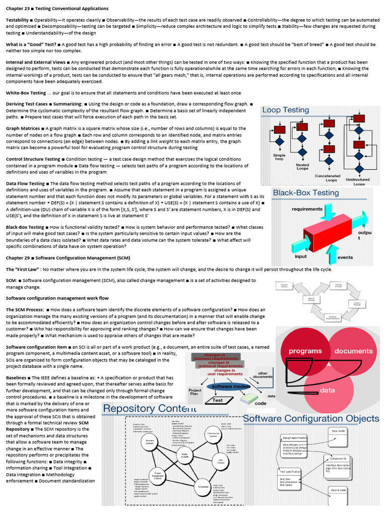 Software Engineering Cheat Sheet | PDF | Risk | Version Control