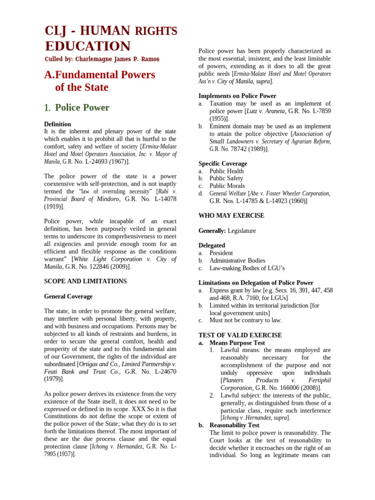 CLJ - Human Rights Education | PDF | Due Process Clause | Substantive ...