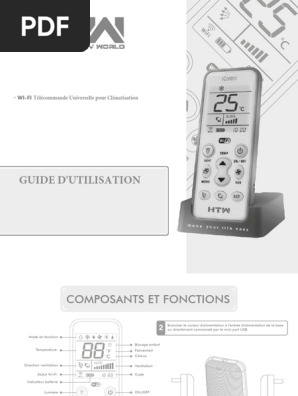 Télécommande Programmable Universelle Climatisation - Compatible Tous Climatiseurs Avec Instructions Italiennes