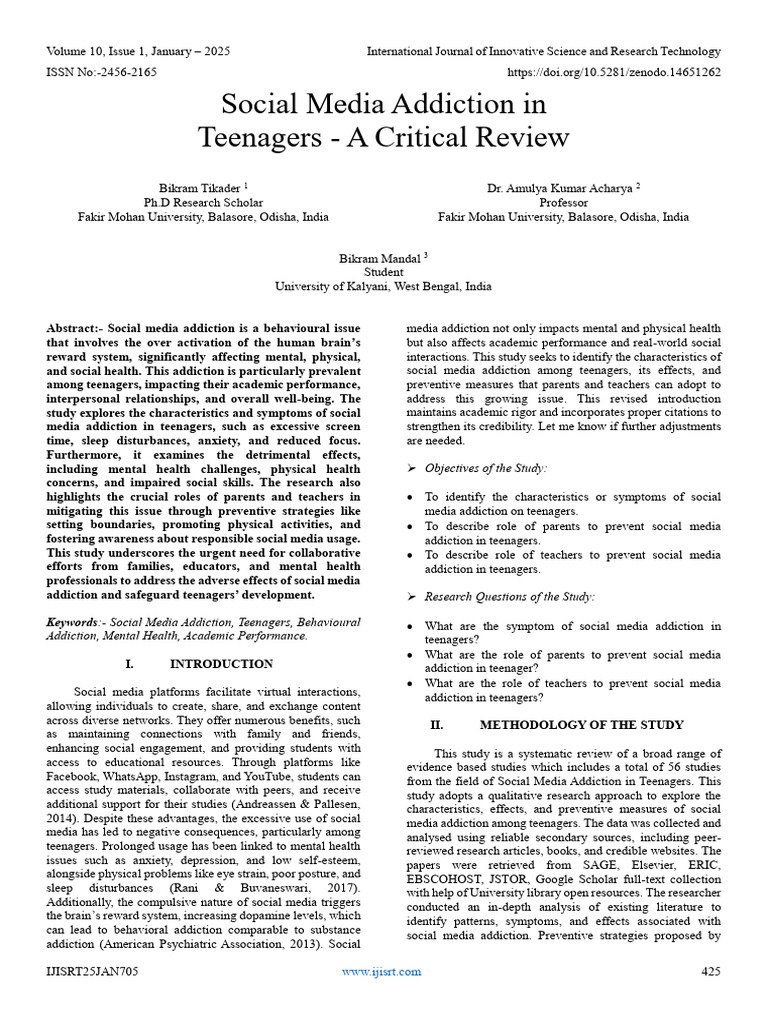 Social Media Addiction in Teenagers | PDF | Social Media | Popular ...