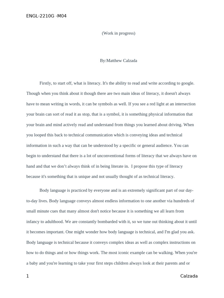 Understanding Body Language Literacy | PDF | Literacy | Body Language