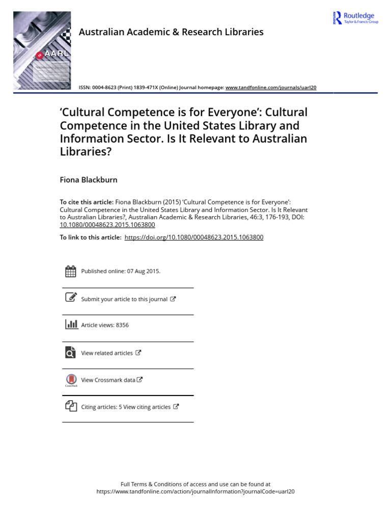 Cultural Competence Is For Everyone Cultural Competence in The United ...