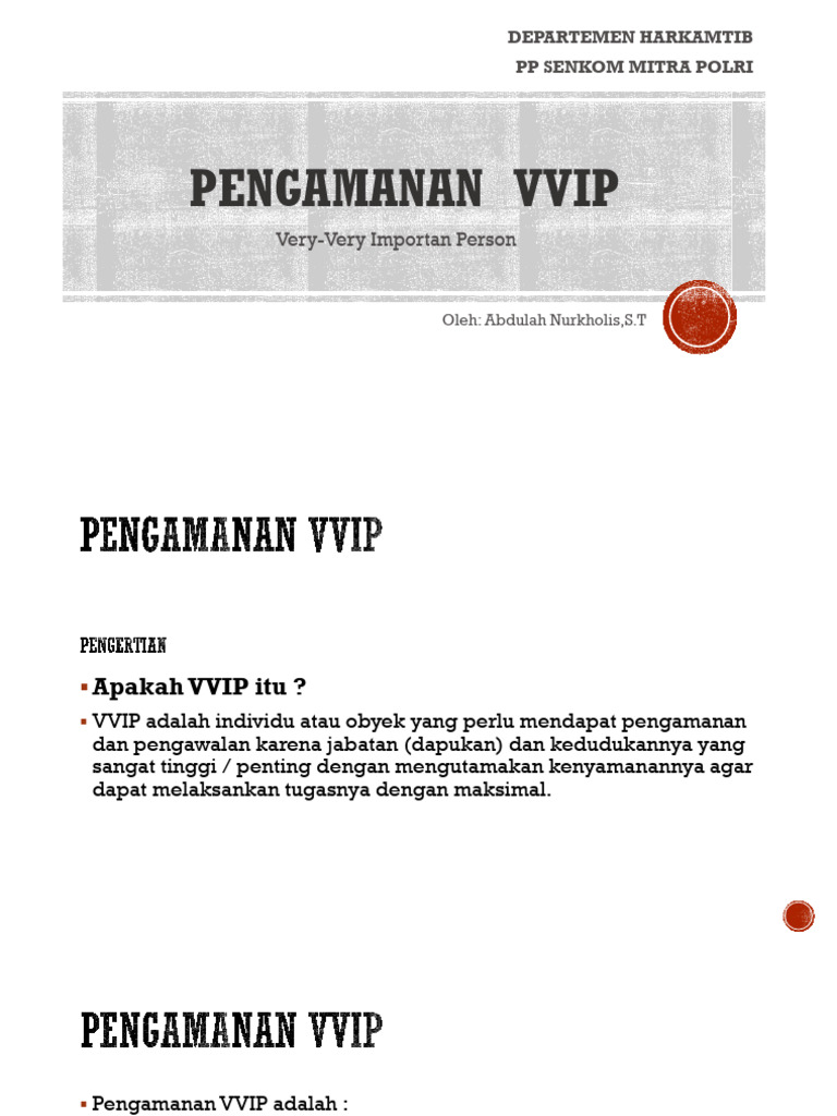 Panduan Pengamanan VVIP Efektif | PDF
