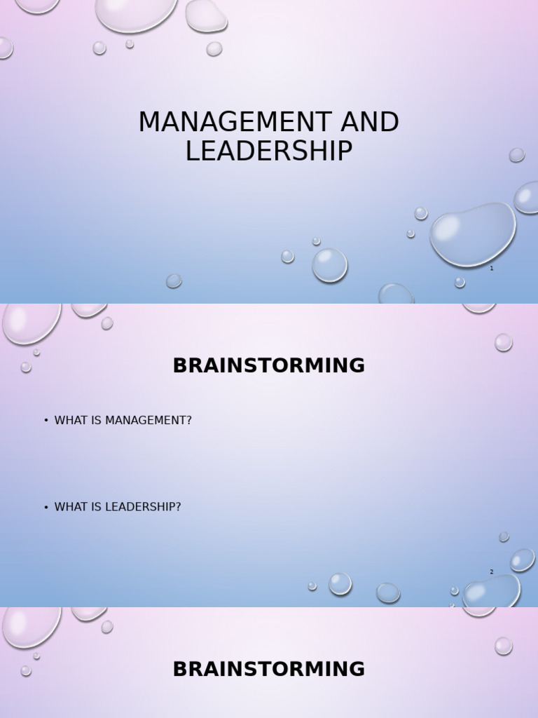 Management and Leadership Essentials | PDF | Leadership ...
