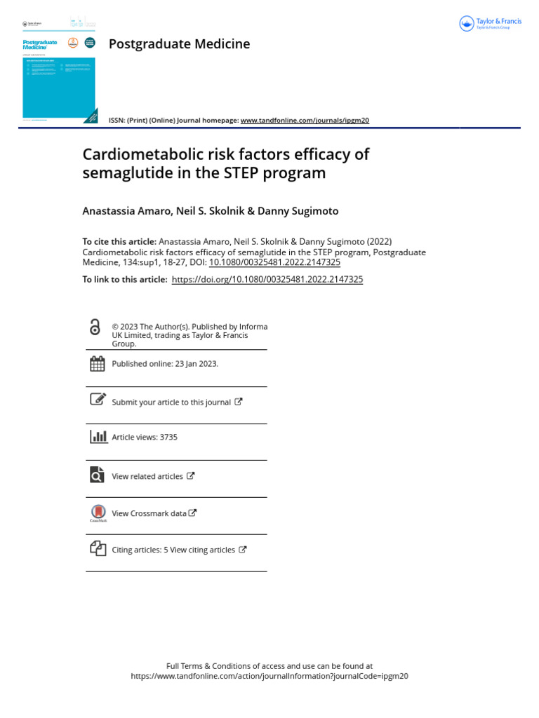 Cardiometabolic Risk Factors Efficacy of Semaglutide in The STEP ...