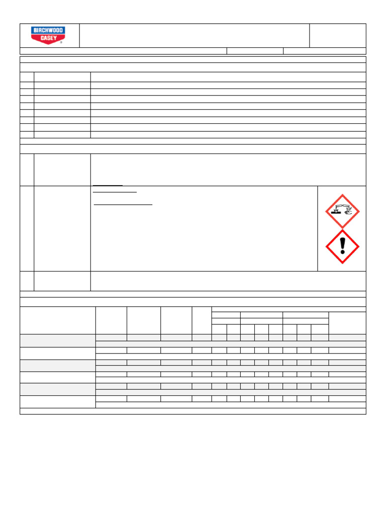 Blue & Rust Remover Safety Data Sheet | PDF | Personal Protective ...
