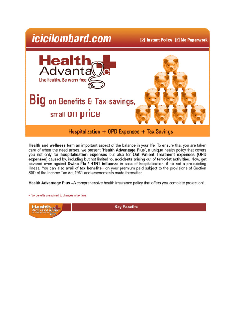 Comprehensive Health Advantage Plus Plan | PDF | Insurance | Hospital