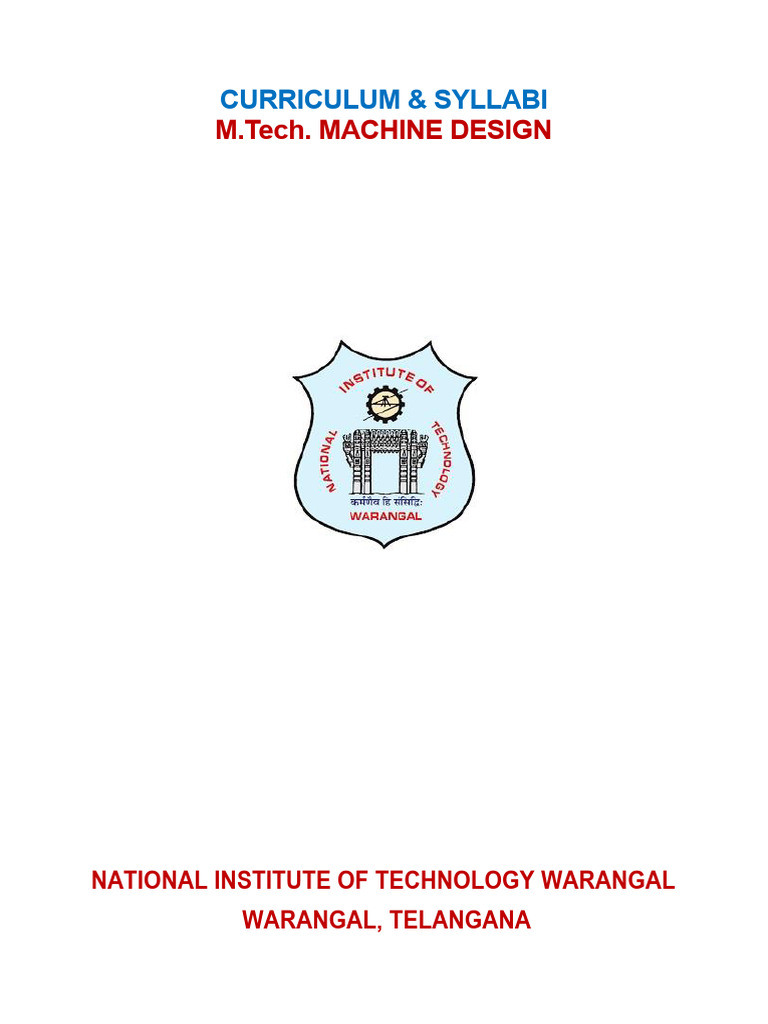 4 - M.Tech - Machine - Design Curriculum New 2024 25 - 2024 7 19 16 45 ...