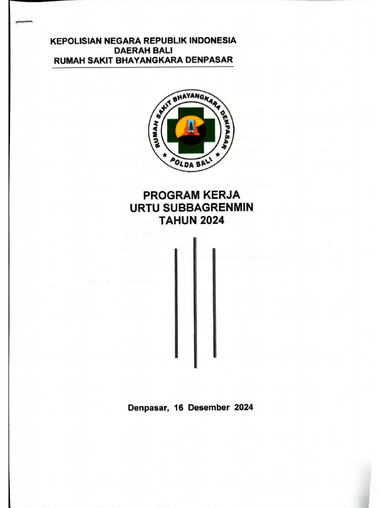 Program Kerja URTU RS Bhayangkara 2024 | PDF