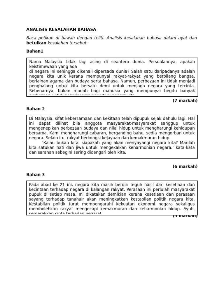 analisis kesalahan bahasa Melayu | PDF
