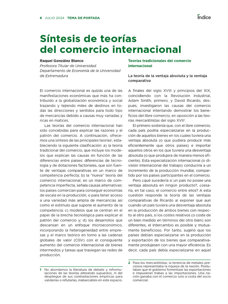 Teorías del Comercio Internacional | PDF | Comercio | El comercio ...