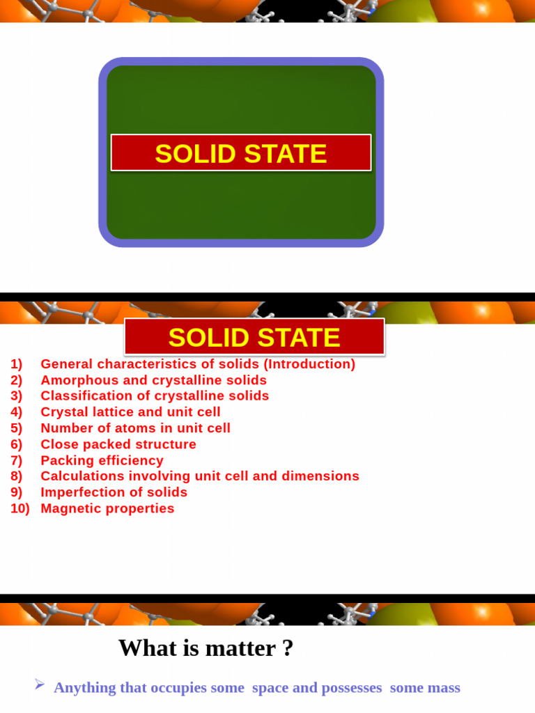 Solid State 20.06.2023 (Autosaved) | PDF | Crystal Structure | Ion