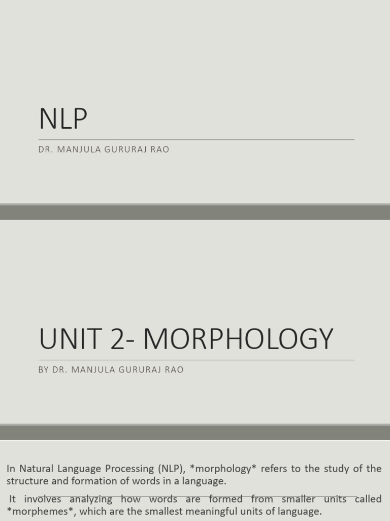 Understanding Morphology in NLP | PDF | Morphology (Linguistics) | Word