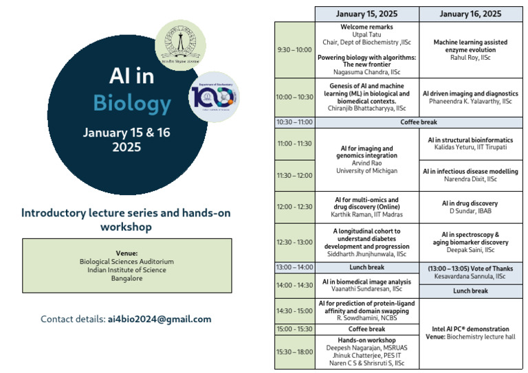 Event Schedule Leaflet Speakers | PDF | Computational Biology ...