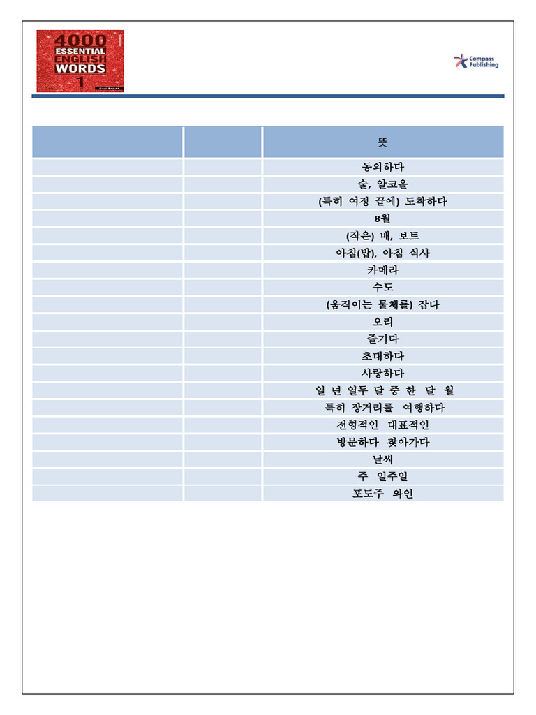 4000EEW1 - Word List - KOR | PDF