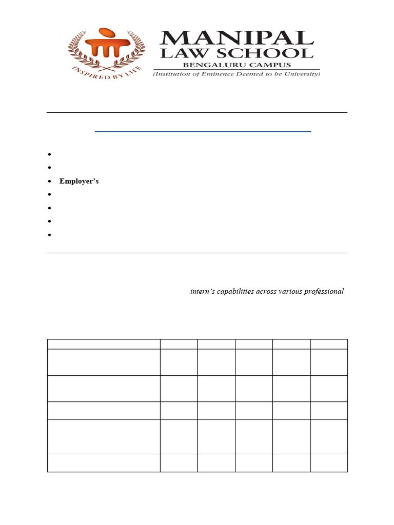Intern Grading Form | PDF