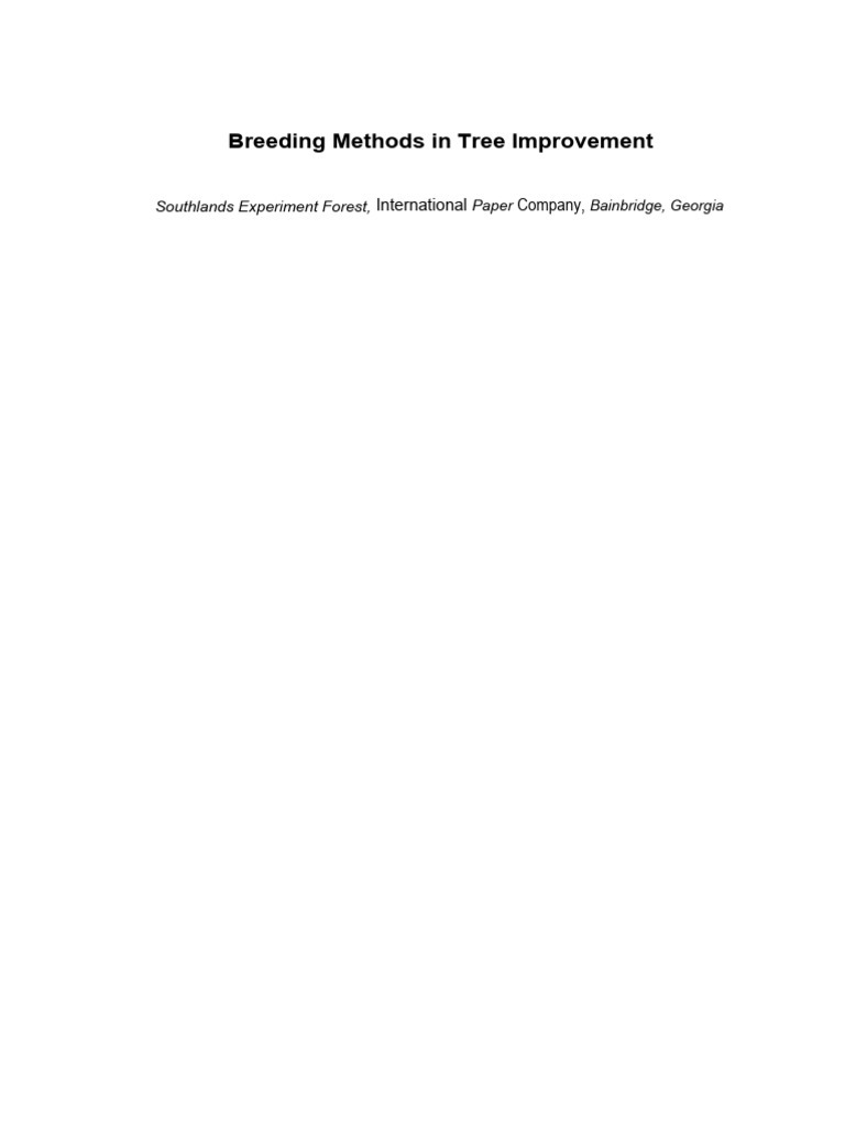 Tree Improvement Breeding Methods | PDF | Plant Breeding | Heritability