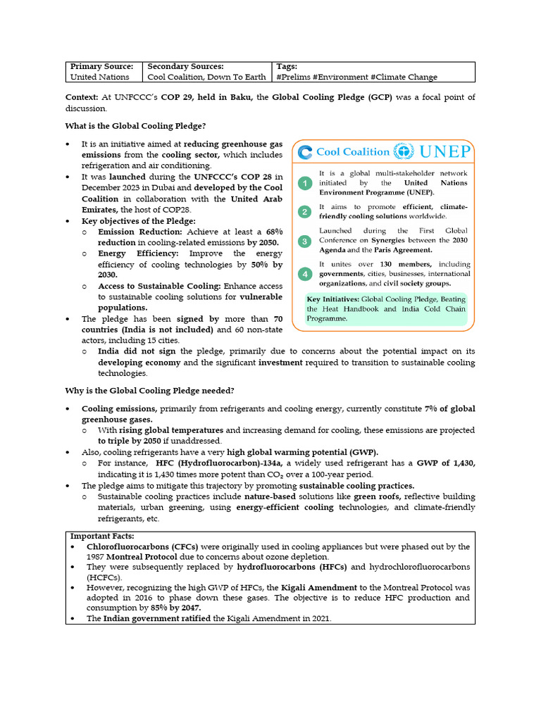NIB Global Cooling Pledge Magazine | PDF | Chlorofluorocarbon | Climate ...
