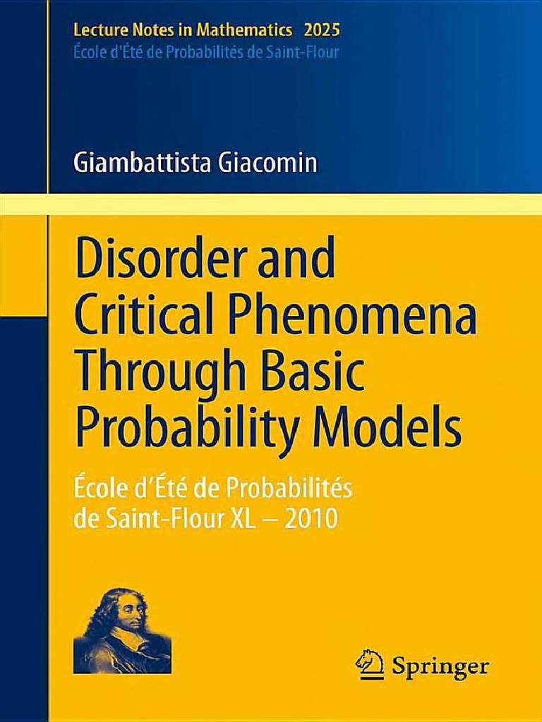  lecture notes in mathematics 2025 cole d t de probabilit s de saint