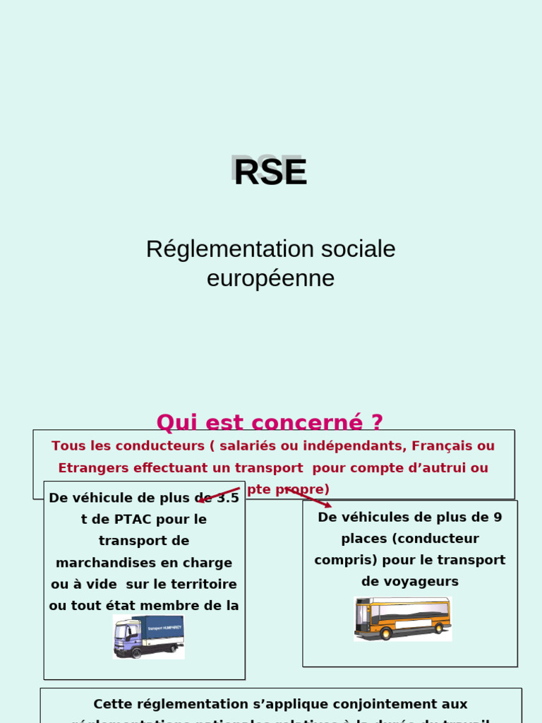 RSE et Réglementation Sociale Européenne | PDF | Transport | Véhicules