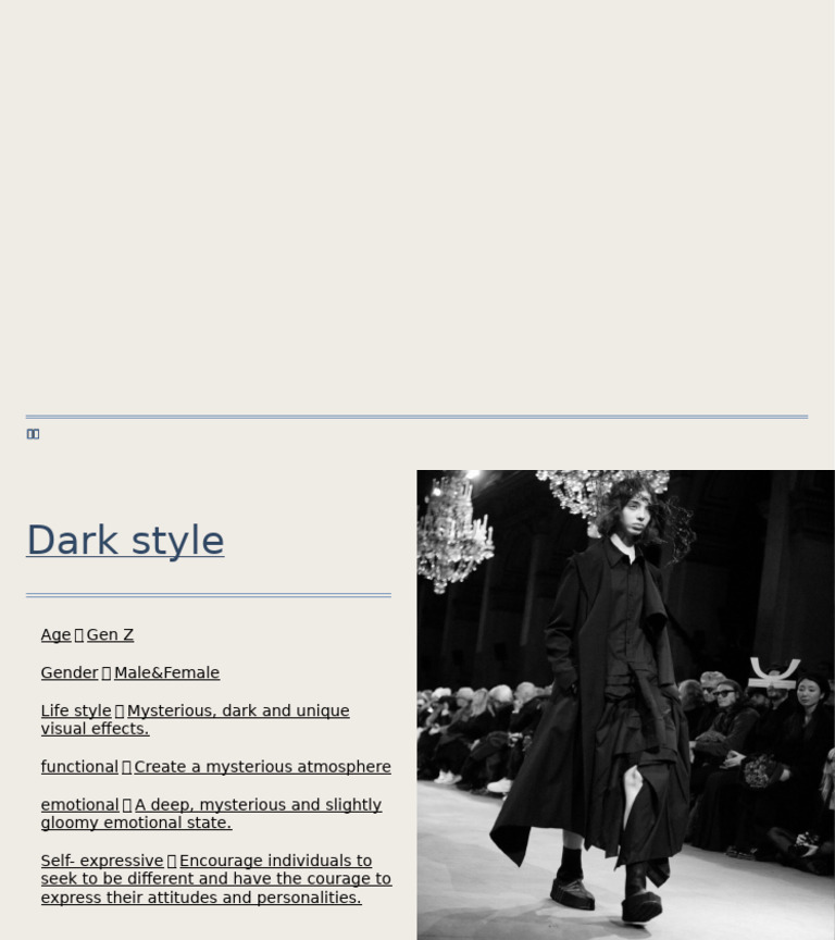 Mysterious Dark Style for Gen Z | PDF