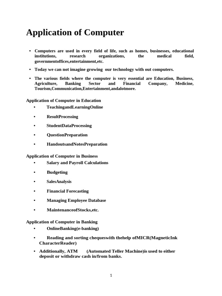 Application of Computer FC Notes | PDF | Image Scanner | Cursor (User ...