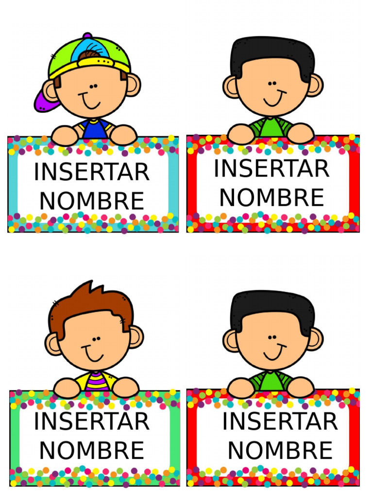 Gafetes Niños ClipArt | PDF