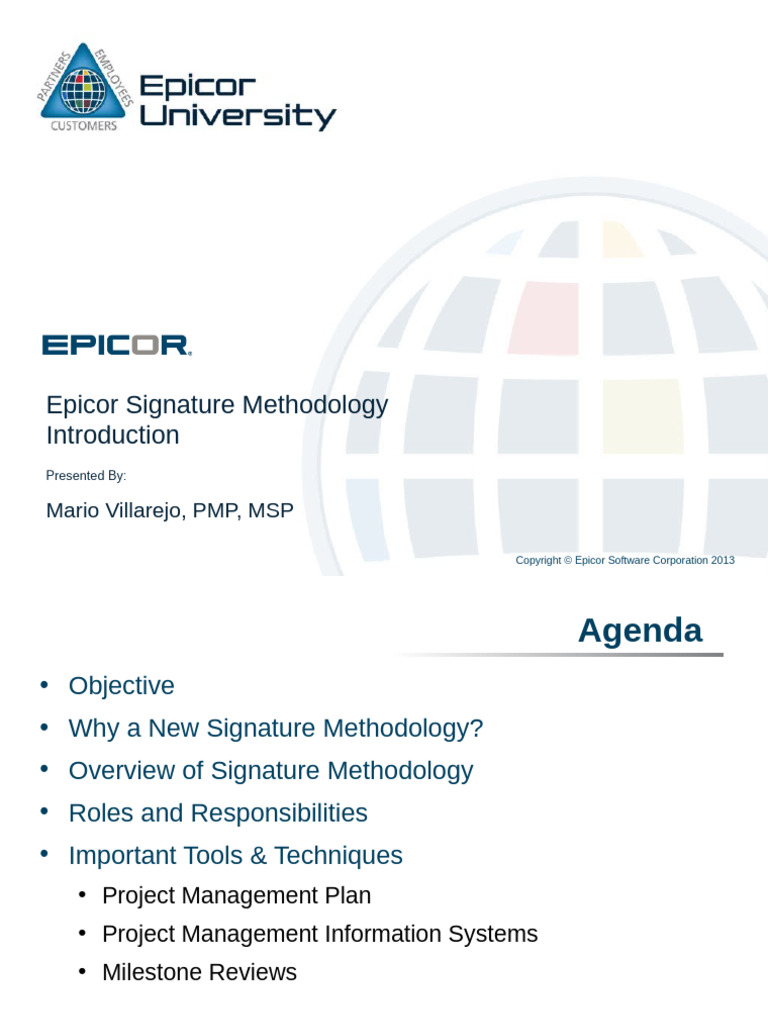Epicor Signature Methodology Overview | PDF | Project Management | Software