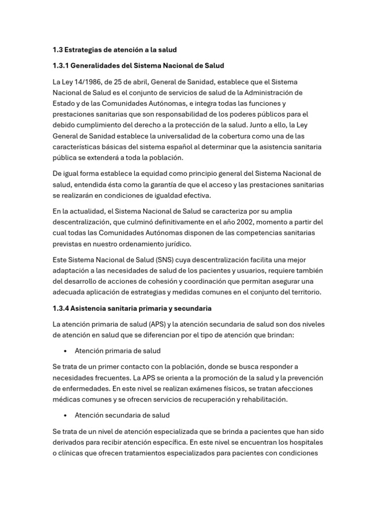 1.3 Estrategias de Atención A La Salud | PDF | Cuidado de la salud