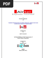 Market Penetration of Airtel Services, Airtel Post-Paid Connection With Its Competitors