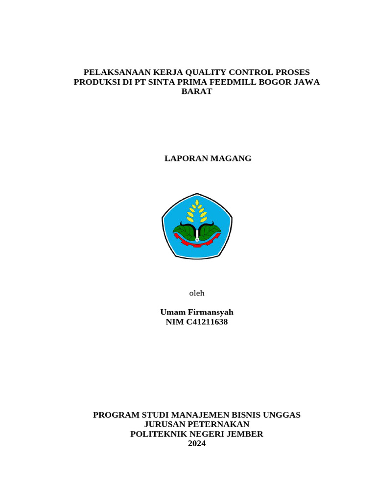 Template Laporan Magang 2021 | PDF