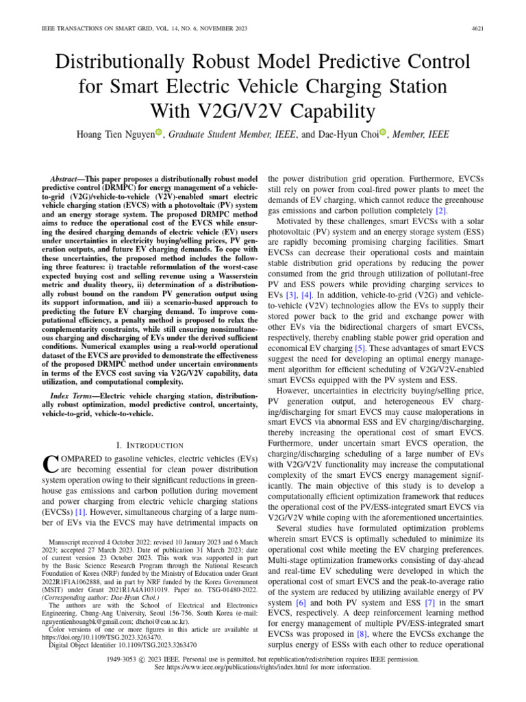 Distributionally Robust Model Predictive Control For Smart Electric ...