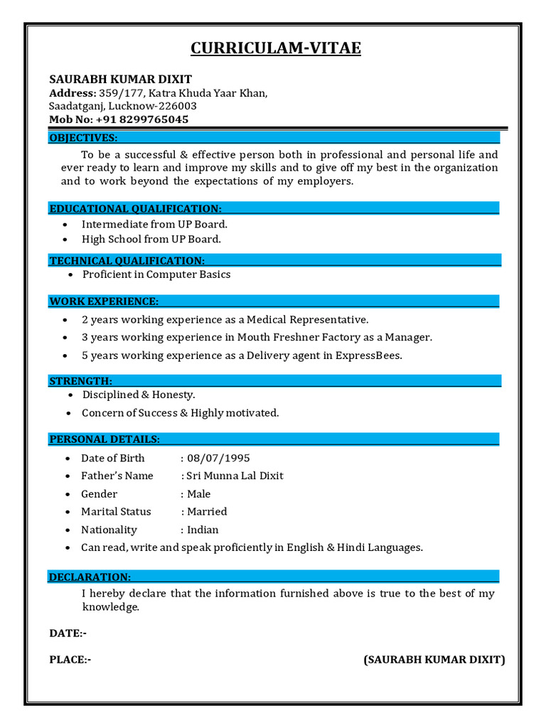 Saurabh Kumar Dixit CV | PDF
