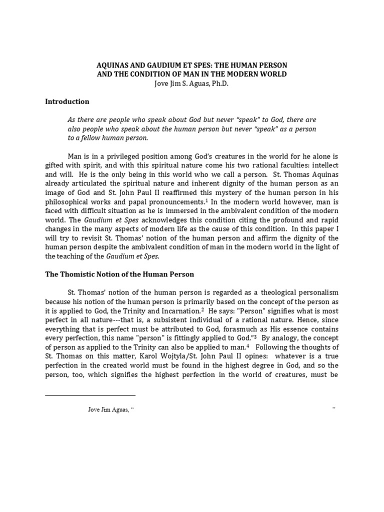 Aquinas on Human Dignity Today | PDF