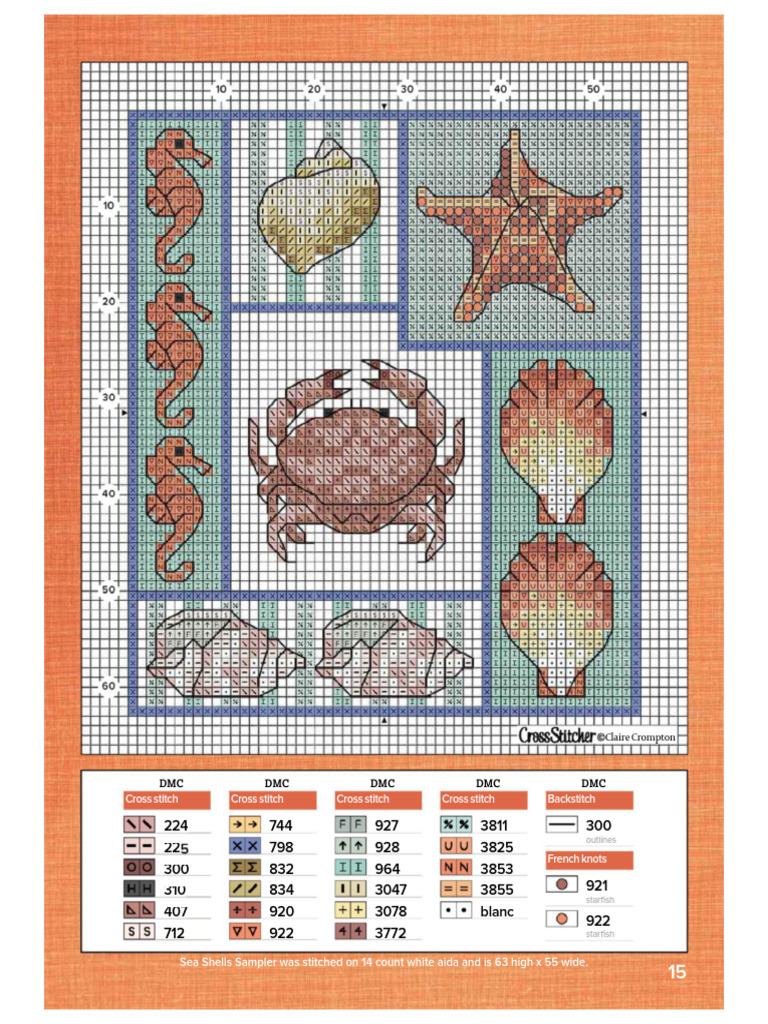 Ocean Shells Cross Stitch Pattern | PDF