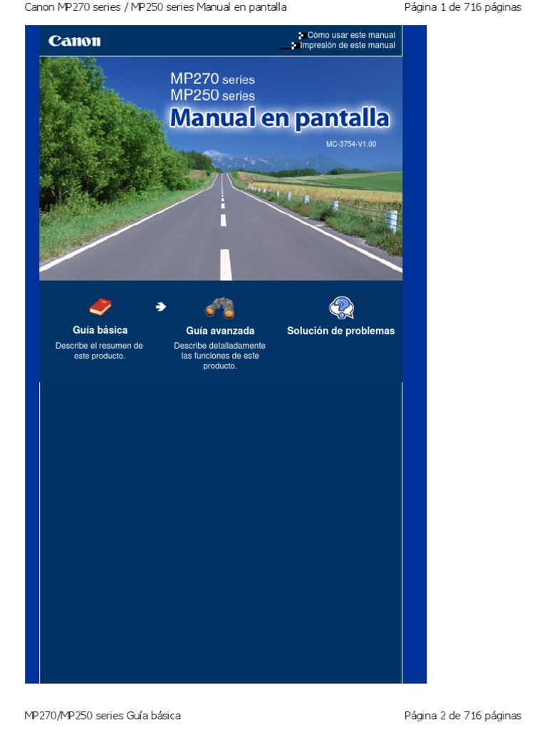 Manual Canon MP270 - MP250 Series ES | Fotografía aérea | Diodo emisor