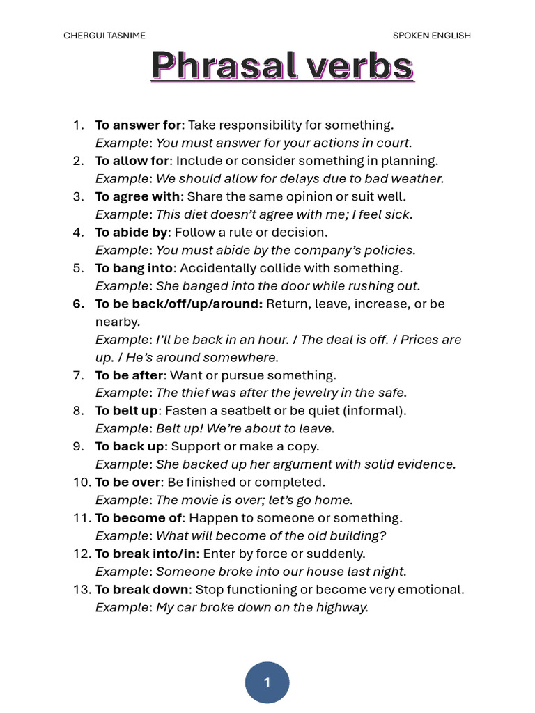 phrasal verbs | PDF