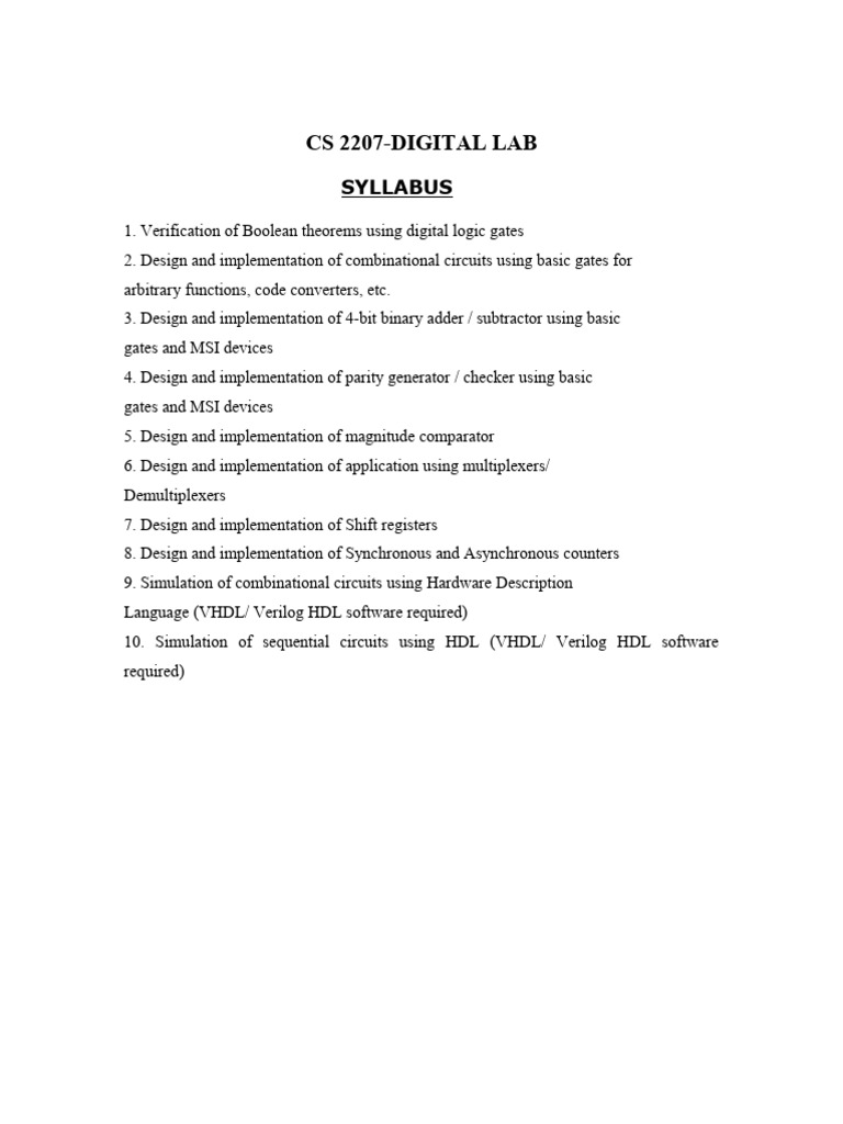 CS 2207 | PDF | Logic Gate | Hardware Description Language