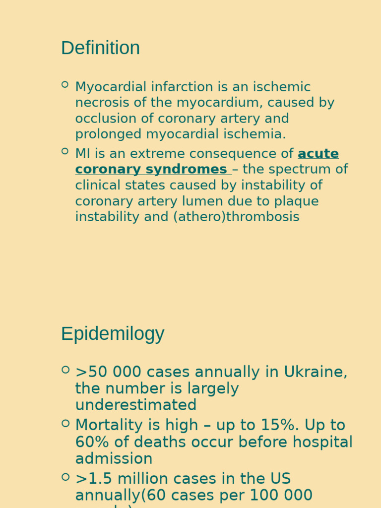 Myocardial Infarction Overview and Management | PDF | Myocardial ...