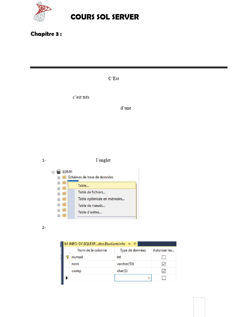 Modèle de données avec SQL Server | PDF | Microsoft SQL Server | Bases ...